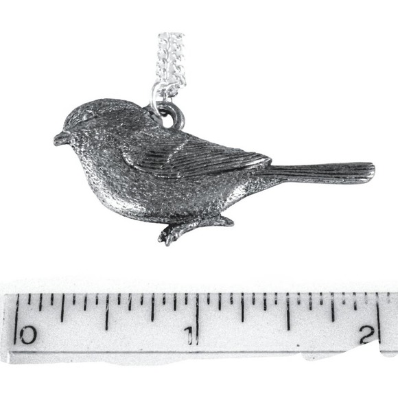 Pewter chickadee necklace 1671 - Picture 4 of 4